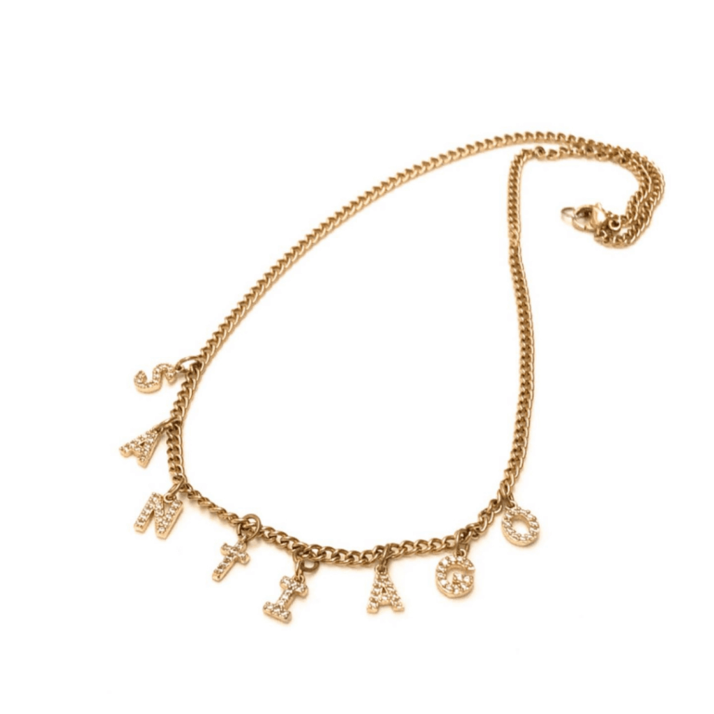 foto collana personalizzabile big eyes creations con nome Santiago