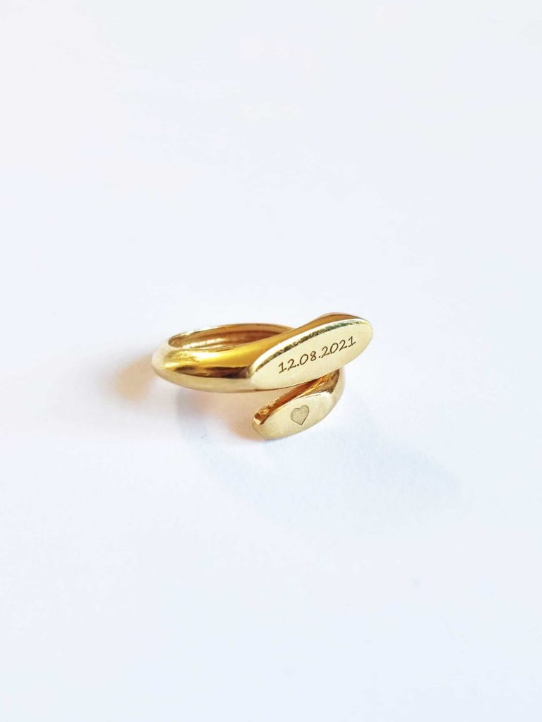 Anello in argento 925 personalizzabile DAte di Big Eyes Creations