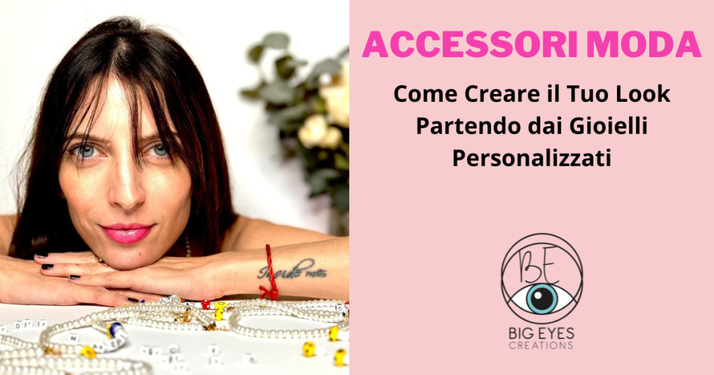 foto ragazza con collane personalizzabili di perle e titolo grande accessori moda