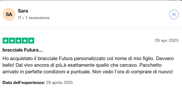 immagine con testo di recensione Trustpilot