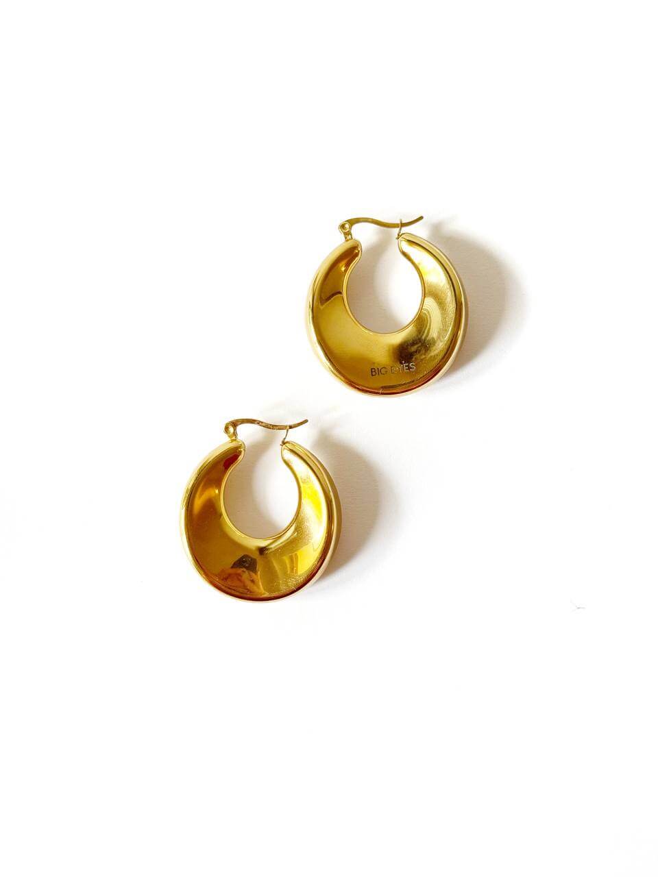 Orecchini in acciaio dorato Big Eyes creations