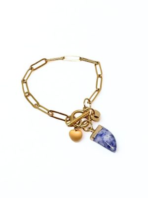 Bracciale in acciaio dorato con Charm Big Eyes Creations