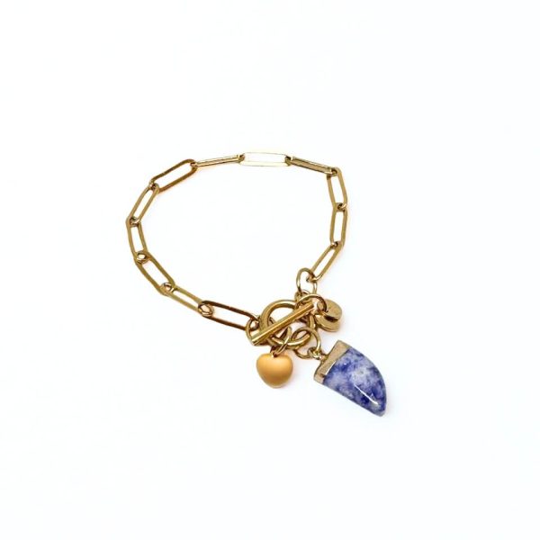 Bracciale in acciaio dorato con Charm Big Eyes Creations