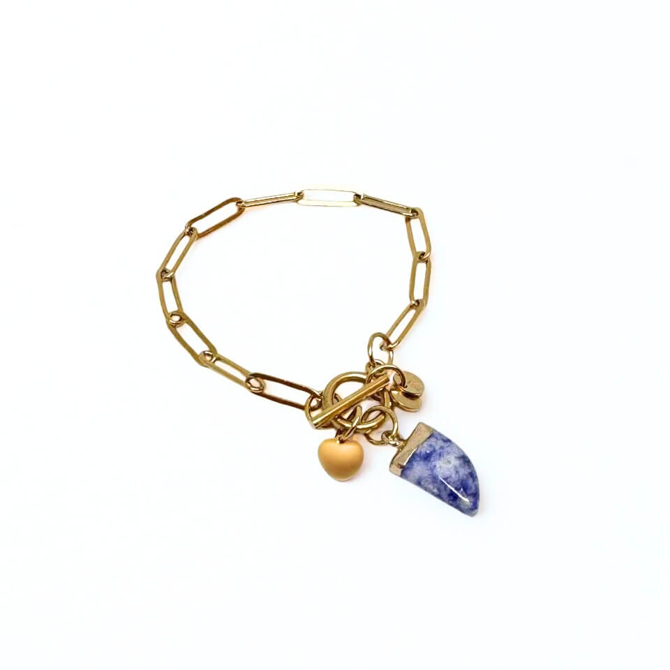 Bracciale in acciaio dorato con Charm Big Eyes Creations